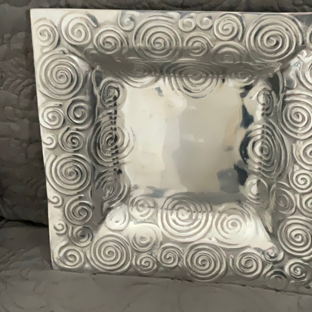 Square Mexican Aluminum Bowl/Platter 12 inch